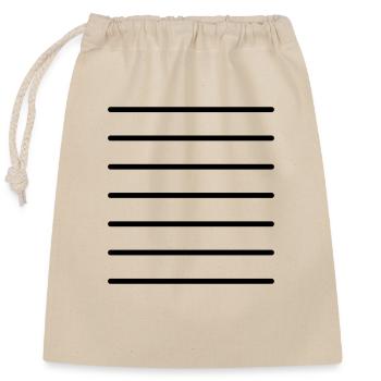 Grid lines template - Closable cotton gift bag (25x30cm) - nature - Front