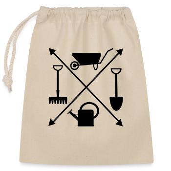 garden - Closable cotton gift bag (25x30cm) - nature - Front