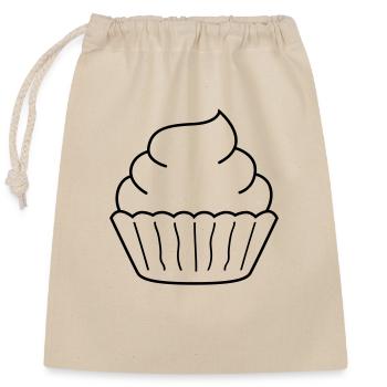 cupcake - Closable cotton gift bag (25x30cm) - nature - Front