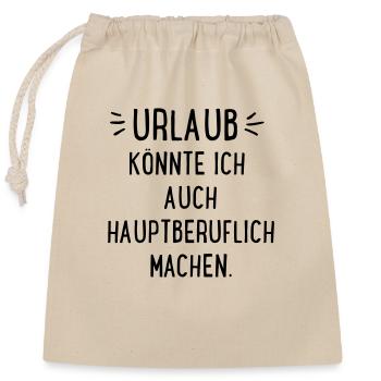 Urlaub - Verschließbarer Geschenkbeutel aus Baumwolle (25x30cm) - Natur - Vorne