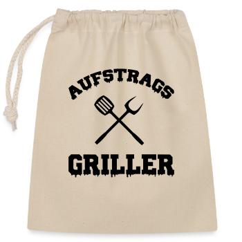 auftrags griller - Verschließbarer Geschenkbeutel aus Baumwolle (25x30cm) - Natur - Vorne
