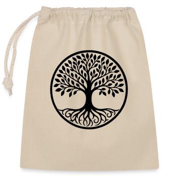 Arbre de vie - Sac cadeau en coton avec cordon (25 x 30 cm) - nature - Devant