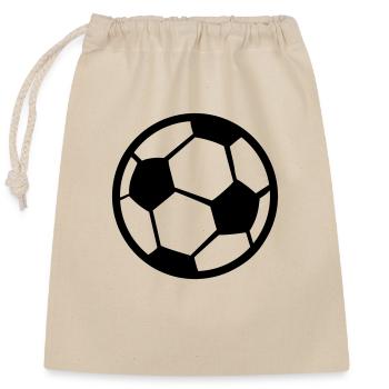 football - Closable cotton gift bag (25x30cm) - nature - Front