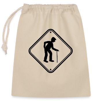 Bouclier attention danger danger attention avertissement - Sac cadeau en coton avec cordon (25 x 30 cm) - nature - Devant