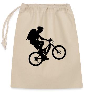 Bike - Verschließbarer Geschenkbeutel aus Baumwolle (25x30cm) - Natur - Vorne