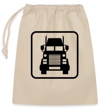 signe de camion camion conducteur de camion conduite voiture - Sac cadeau en coton avec cordon (25 x 30 cm) - nature - Devant