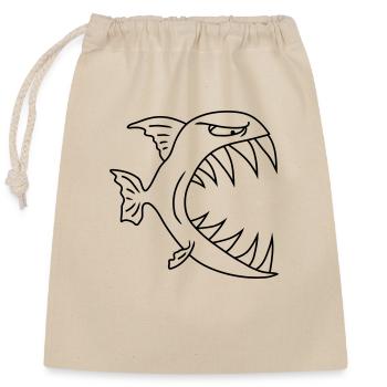 Monster Fish - Closable cotton gift bag (25x30cm) - nature - Front