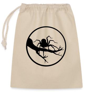 night moon evening round circle branch tree sun spider - Closable cotton gift bag (25x30cm) - nature - Front