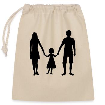 kleine familie mutter mama mom muttertag vater pap - Verschließbarer Geschenkbeutel aus Baumwolle (25x30cm) - Natur - Vorne
