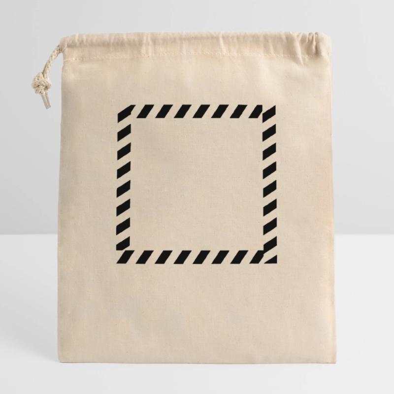 Shield frame caution tape Closable cotton gift bag (25x30cm)
