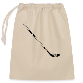 Ice Hockey Schläger - Verschließbarer Geschenkbeutel aus Baumwolle (25x30cm) - Natur - Vorne