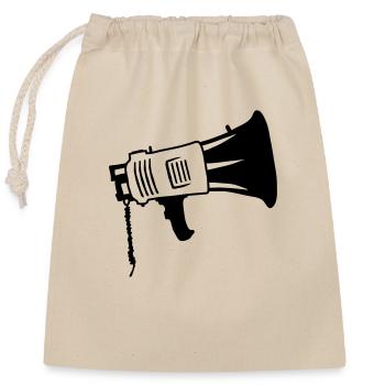 Megaphone Propaganda Symbol Speaker - Closable cotton gift bag (25x30cm) - nature - Front