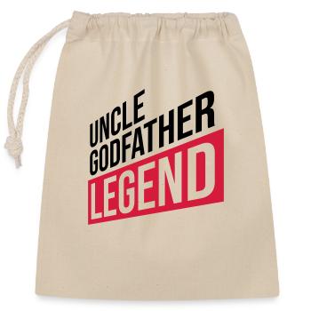 Uncle Godfather Legend Quote - Closable cotton gift bag (25x30cm) - nature - Front