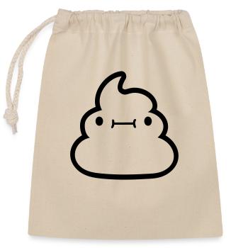 Face Kawaii tas de merde - Sac cadeau en coton avec cordon (25 x 30 cm) - nature - Devant