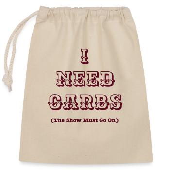 iNeedCarbs - Closable cotton gift bag (25x30cm) - nature - Front