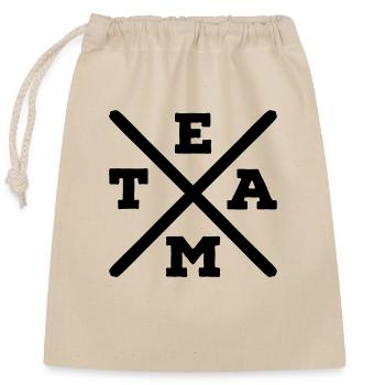 team - Closable cotton gift bag (25x30cm) - nature - Front