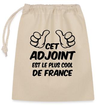 MEILLEUR ADJOINT - Sac cadeau en coton avec cordon (25 x 30 cm) - nature - Devant