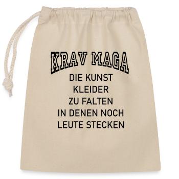 Krav Maga - Verschließbarer Geschenkbeutel aus Baumwolle (25x30cm) - Natur - Vorne