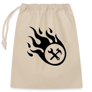Handwerker Flamme - Verschließbarer Geschenkbeutel aus Baumwolle (25x30cm) - Natur - Vorne