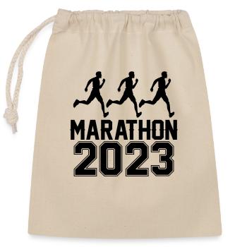 Marathon 2023 - Sac cadeau en coton avec cordon (25 x 30 cm) - nature - Devant