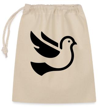 Colombe de la paix volant comme design monochrome minimaliste - Sac cadeau en coton avec cordon (25 x 30 cm) - nature - Devant