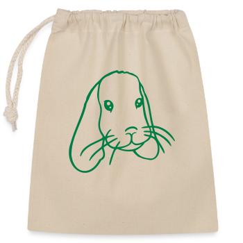 Hase Kaninchen Häschen Nagetier Kleintier niedlich - Verschließbarer Geschenkbeutel aus Baumwolle (25x30cm) - Natur - Vorne