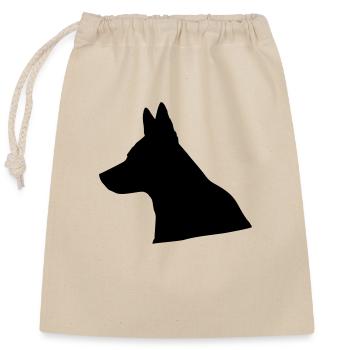 Silhouette de berger allemand / tête de loup - Sac cadeau en coton avec cordon (25 x 30 cm) - nature - Devant