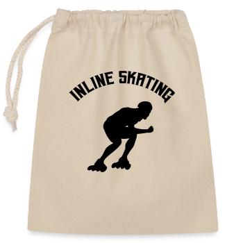 Inline skating - Closable cotton gift bag (25x30cm) - nature - Front