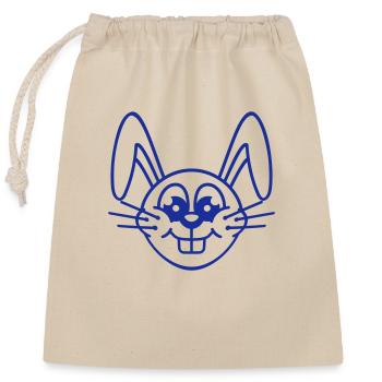 Hase Kaninchen Häschen Cartoon Kleintier niedlich - Verschließbarer Geschenkbeutel aus Baumwolle (25x30cm) - Natur - Vorne