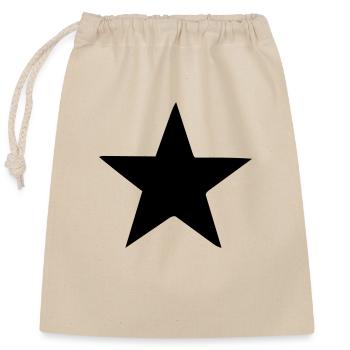 star - Closable cotton gift bag (25x30cm) - nature - Front