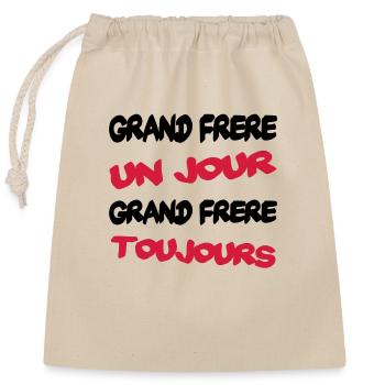 GRAND FRERE - Sac cadeau en coton avec cordon (25 x 30 cm) - nature - Devant