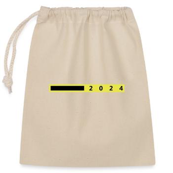 2024 year - Closable cotton gift bag (25x30cm) - nature - Front