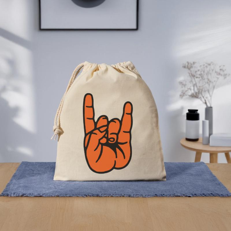 Devil Rock Hand Verschließbarer Geschenkbeutel aus Baumwolle (25x30cm)