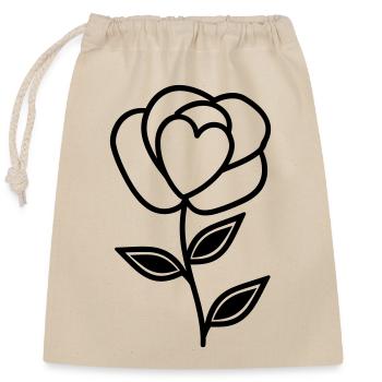 Pink Flower - Closable cotton gift bag (25x30cm) - nature - Front