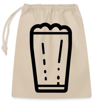 Beer - Closable cotton gift bag (25x30cm) - nature - Front