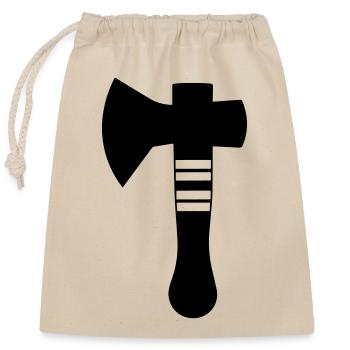 axe - Closable cotton gift bag (25x30cm) - nature - Front