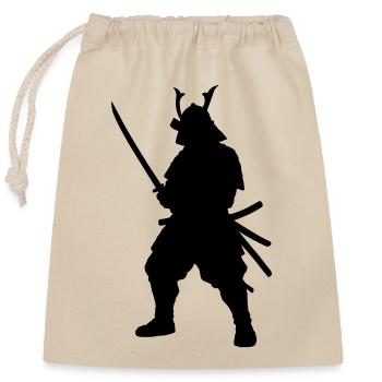 samurai - Closable cotton gift bag (25x30cm) - nature - Front