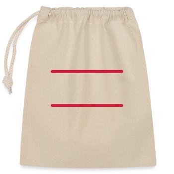 Line Symbol Dash - Closable cotton gift bag (25x30cm) - nature - Front