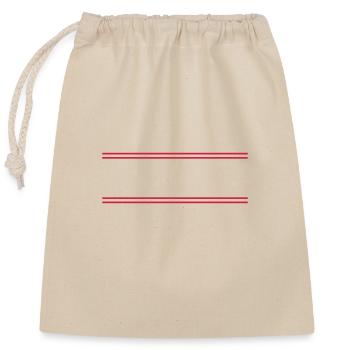 Line Symbol Dash - Closable cotton gift bag (25x30cm) - nature - Front