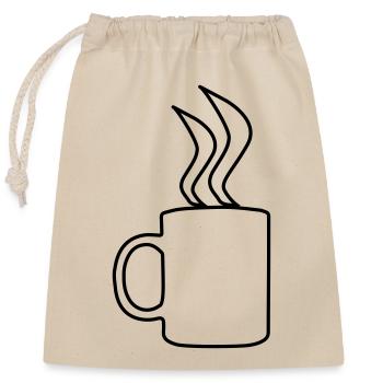 café - Sac cadeau en coton avec cordon (25 x 30 cm) - nature - Devant