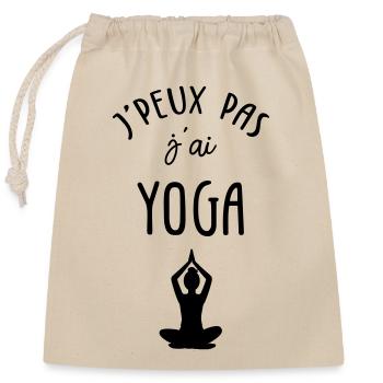 J'peux pas J'ai Yoga - Sac cadeau en coton avec cordon (25 x 30 cm) - nature - Devant