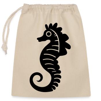 Hippocampe - Sac cadeau en coton avec cordon (25 x 30 cm) - nature - Devant