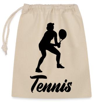 Joueur de tennis - Sac cadeau en coton avec cordon (25 x 30 cm) - nature - Devant