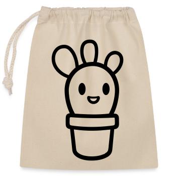 Cactus - Closable cotton gift bag (25x30cm) - nature - Front