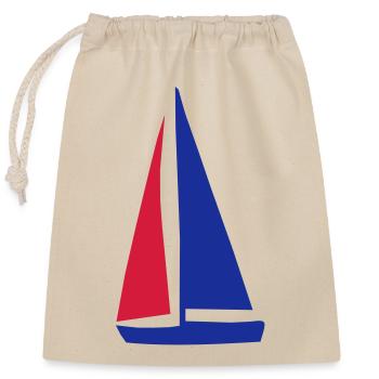 bateau à voile - Sac cadeau en coton avec cordon (25 x 30 cm) - nature - Devant