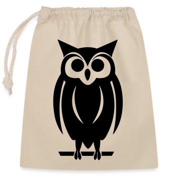 Petite chouette - Sac cadeau en coton avec cordon (25 x 30 cm) - nature - Devant