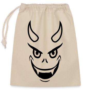 Face Evil Devil Design - Closable cotton gift bag (25x30cm) - nature - Front
