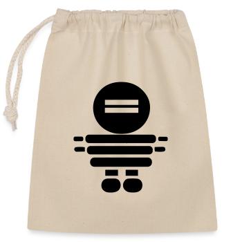 Petit robot - Sac cadeau en coton avec cordon (25 x 30 cm) - nature - Devant