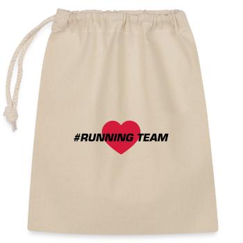 Running Team Heart - Closable cotton gift bag (25x30cm) - nature - Front