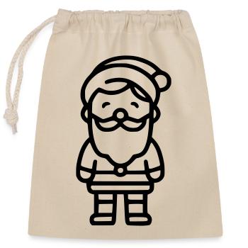 Santa Claus Outline - Closable cotton gift bag (25x30cm) - nature - Front